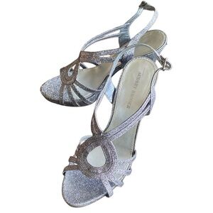 Let’s Dance Audrey Brooke Shimmery Silver Lilac Purple Kelly Heels size 10